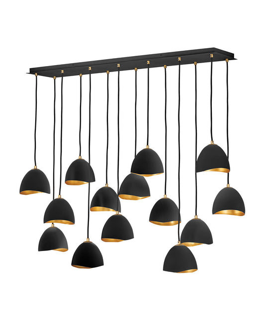 Hinkley Lighting Nula Fourteen Light Linear Shell Black 35909SHB