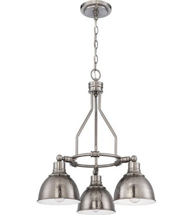 Craftmade 3 Light Down Chandelier in Antique Nickel 35923-AN