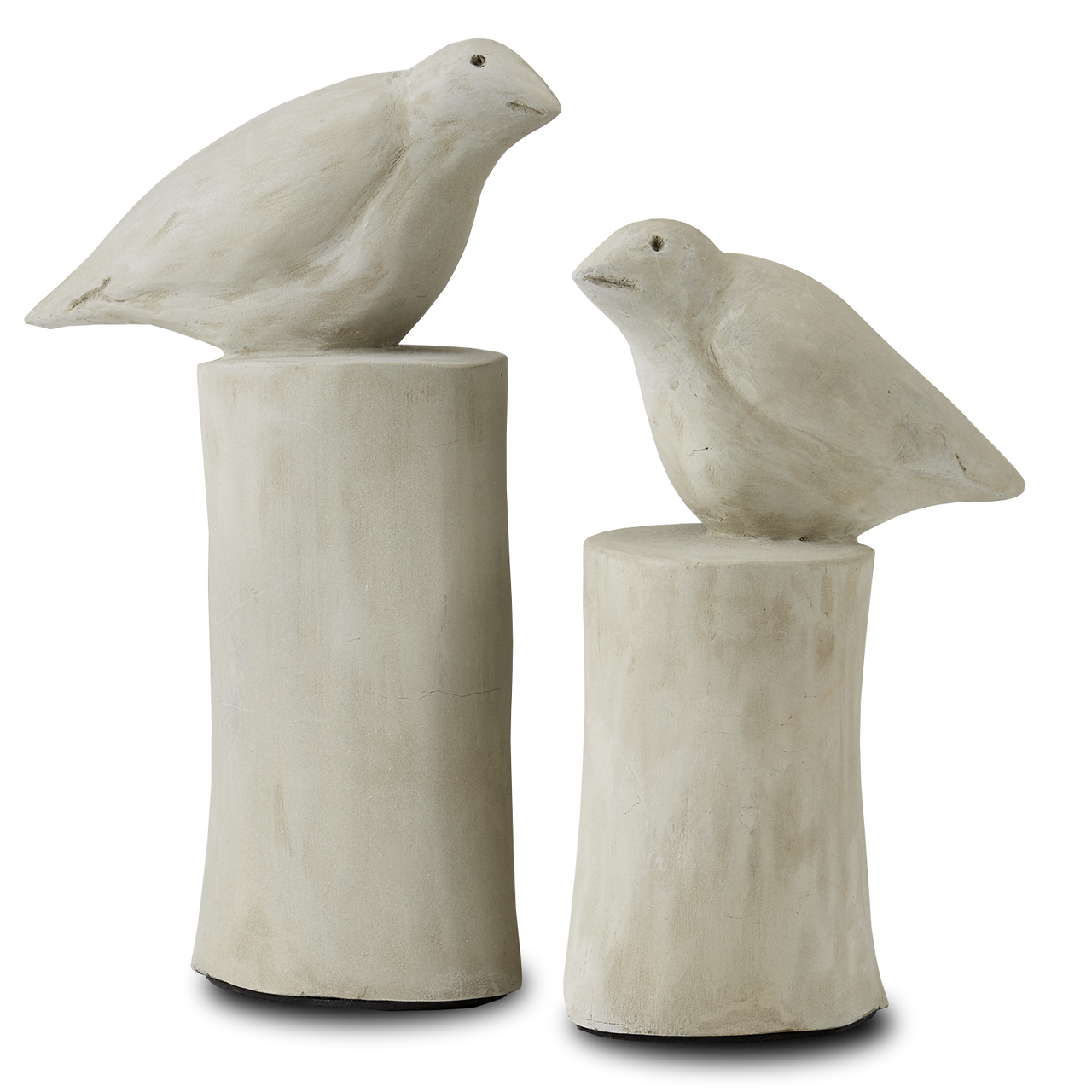 Currey & Co. 9" Concrete Birds Objet Set of 2 2200-0025