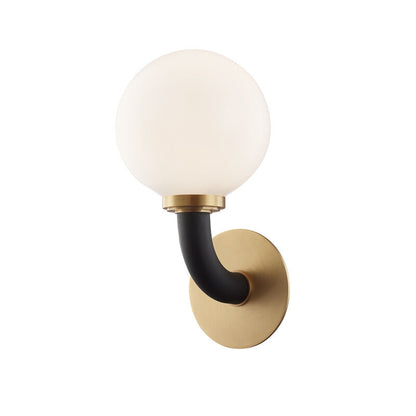 Hudson Valley Lighting Werner Wall Sconce in Aged Brass/black 3631-AGB/BK