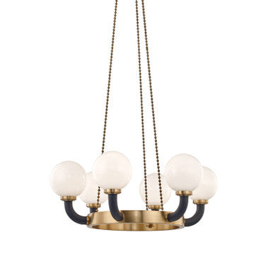 Hudson Valley Lighting Werner Chandelier in Aged Brass/black 3636-AGB/BK