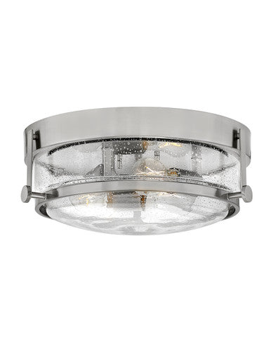 Hinkley Lighting Harper Small Flush Mount in Brushed Nickel with Clear Seedy glass 3640BN-CS