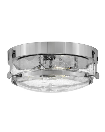 Hinkley Lighting Harper Small Flush Mount in Chrome with Clear Seedy glass 3640CM-CS