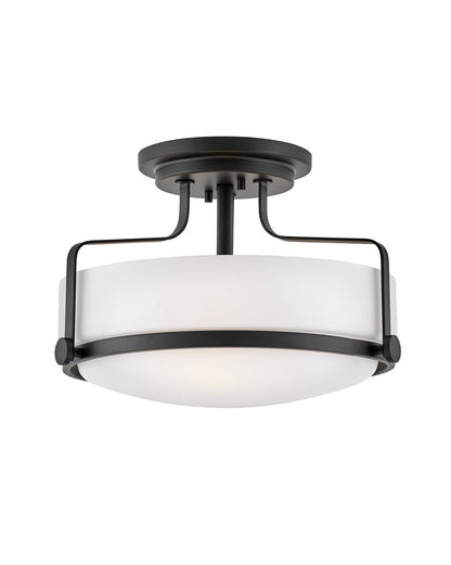 Hinkley Lighting Harper Medium Semi-Flush Mount Black Integrated LED Bulb(s) 3641BK-LED