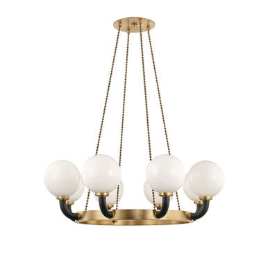 Hudson Valley Lighting Werner Chandelier in Aged Brass/black 3646-AGB/BK