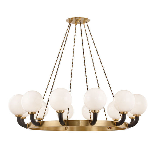 Hudson Valley Lighting Werner Chandelier in Aged Brass/black 3660-AGB/BK