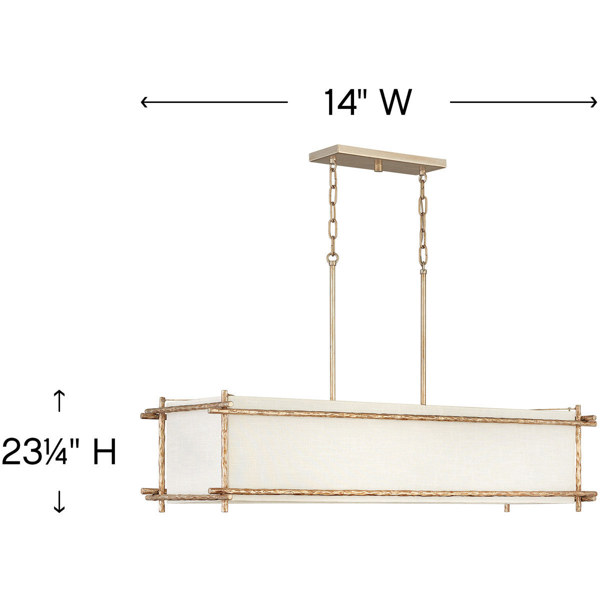 Hinkley Lighting Tress Six Light Linear Champagne Gold 3676CPG