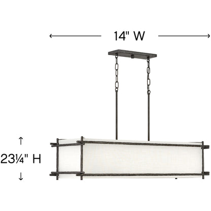 Hinkley Lighting Tress Six Light Linear Forged Iron 3676FE