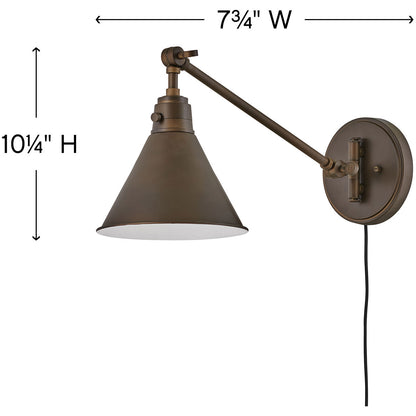 Hinkley Lighting Arti Small Single Light Sconce Olde Bronze 3690OB