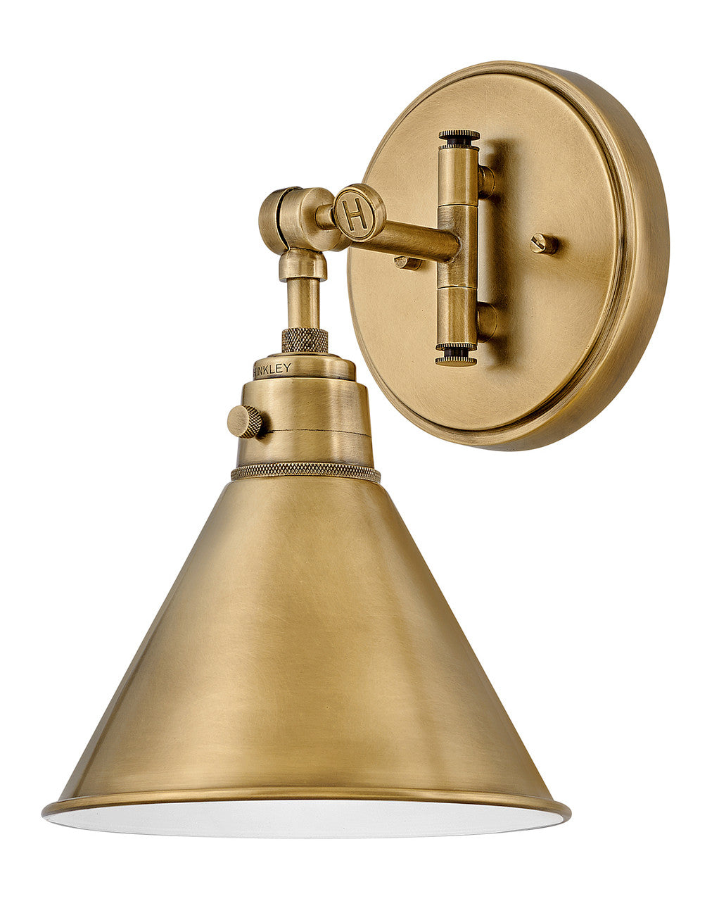 Hinkley Lighting Arti Small Single Light Sconce Heritage Brass 3691HB