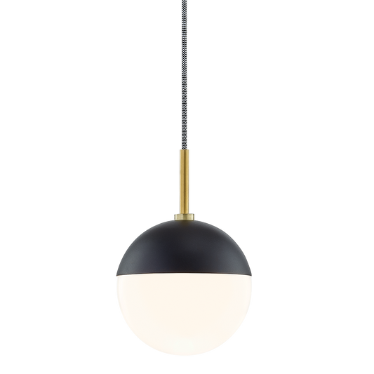 Mitzi 1 Light Pendant in Aged Brass/Black H344701-AGB/BK