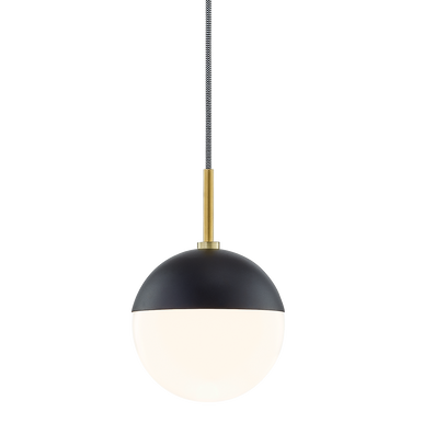 Mitzi 1 Light Pendant in Aged Brass/Black H344701-AGB/BK