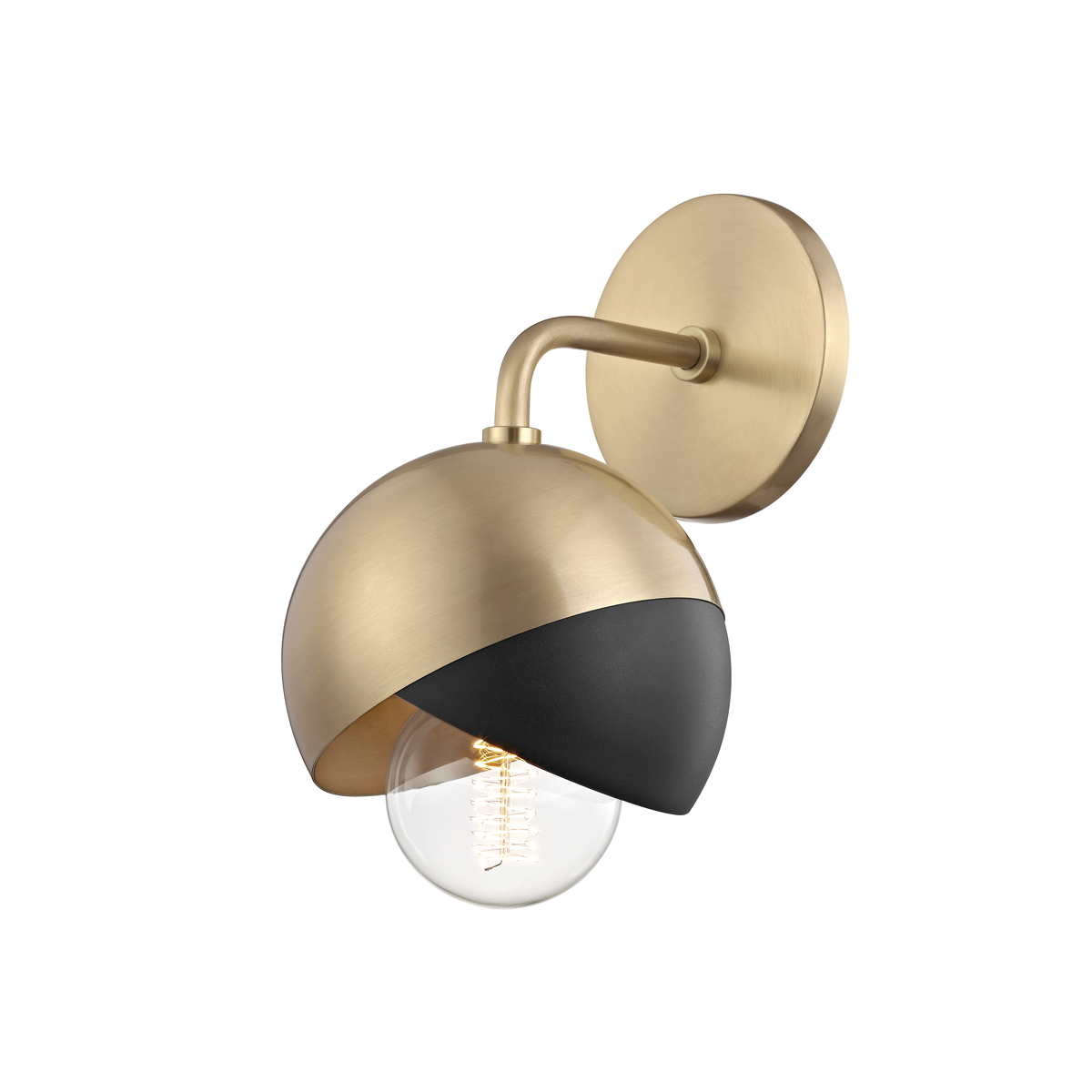 Mitzi 1 Light Wall Sconce in Aged Brass/Black H168101-AGB/BK