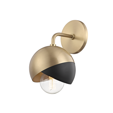 Mitzi 1 Light Wall Sconce in Aged Brass/Black H168101-AGB/BK