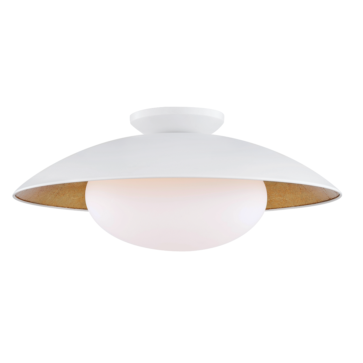 Mitzi 1 Light Semi Flush in White Lustro/Gold Leaf Combo H368601L-WH/GL