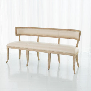 Global Views Klismos Bench Beige Leather 2429