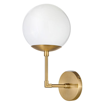 Hinkley Lighting Warby Single Light Sconce Heritage Brass with White glass 3742HB-WH