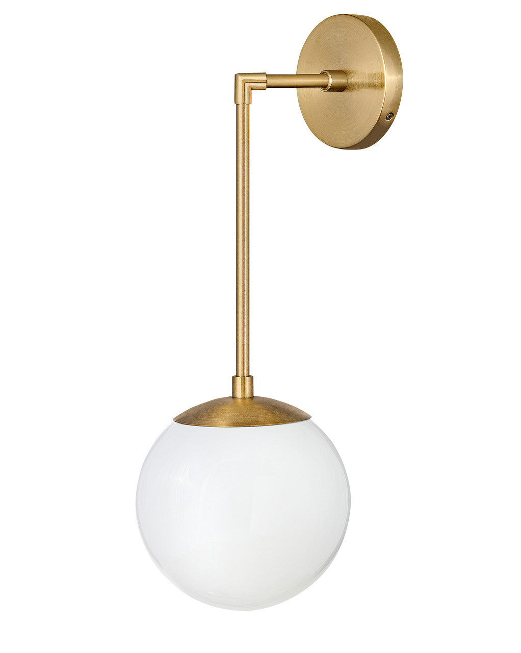 Hinkley Lighting Warby Single Light Sconce Heritage Brass with White glass 3742HB-WH