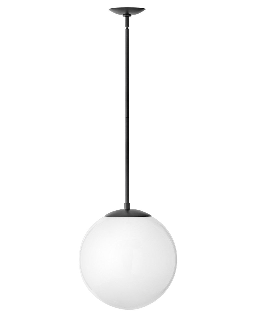 Hinkley Lighting Warby Medium Orb Pendant Black with White glass 3744BK-WH