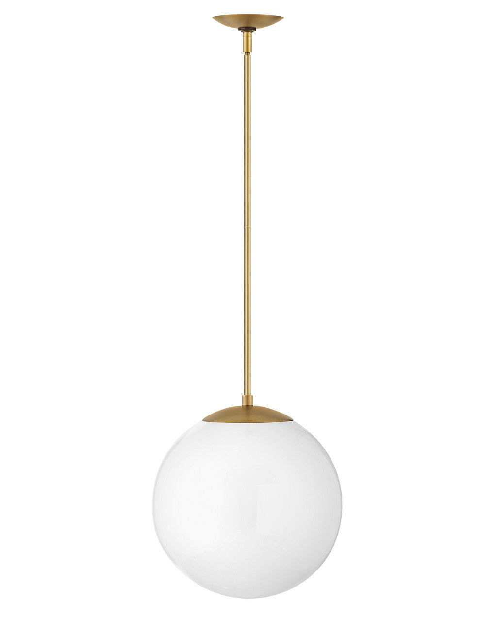 Hinkley Lighting Warby Medium Orb Pendant Heritage Brass with White glass 3744HB-WH