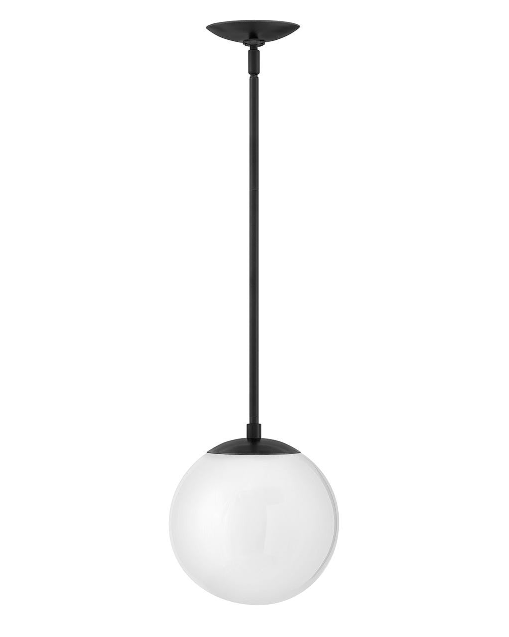 Hinkley Lighting Warby Small Pendant Black with White glass 3747BK-WH