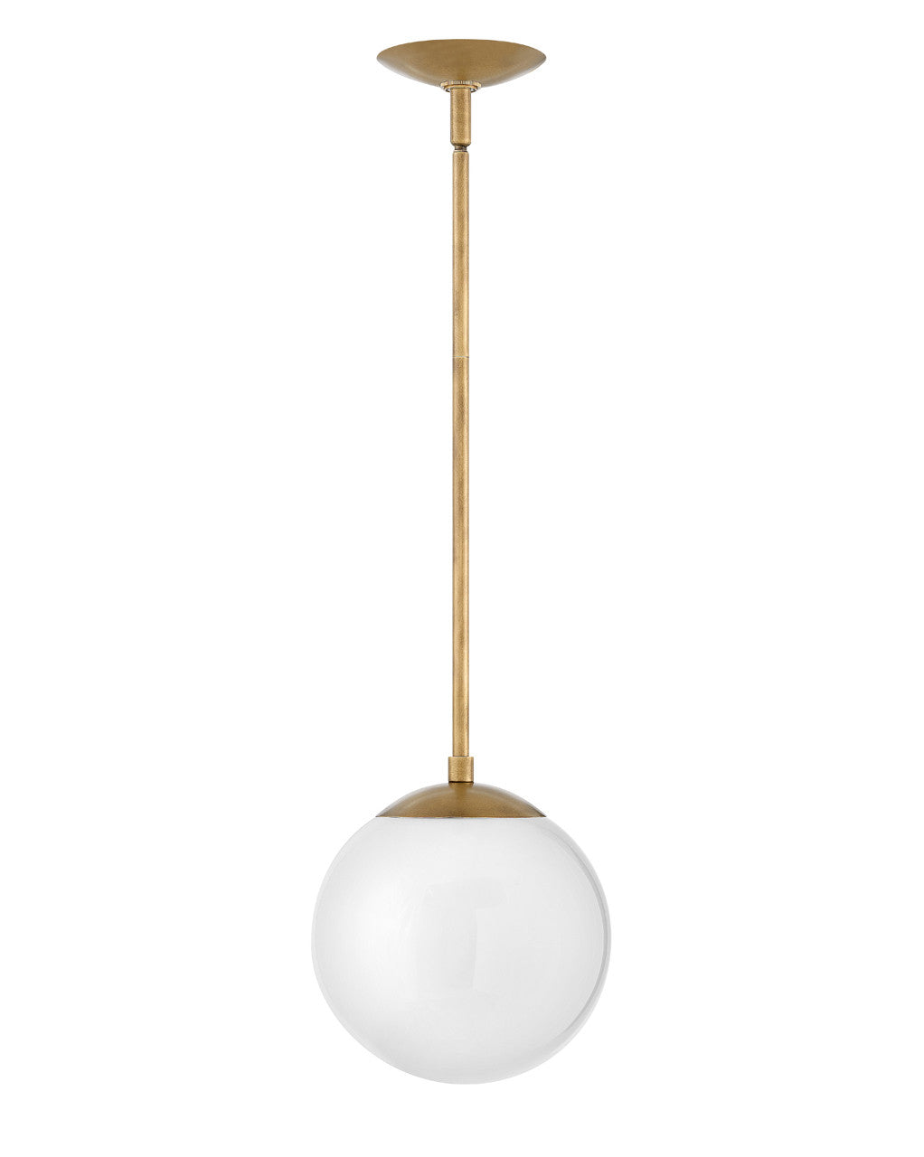 Hinkley Lighting Warby Small Pendant Heritage Brass with White glass 3747HB-WH