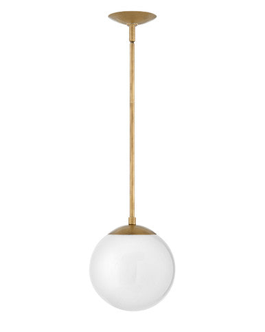 Hinkley Lighting Warby Small Pendant Heritage Brass with White glass 3747HB-WH