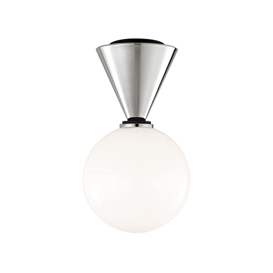 Mitzi 1 Light Flush Mount in Polished Nickel/Black H148501S-PN/BK