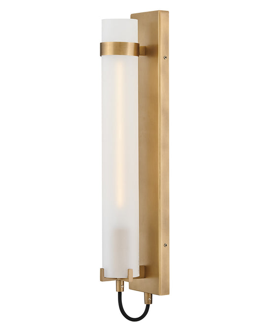 Hinkley Lighting Ryden Large Tall Single Light Sconce in Heritage Brass 37852HB-WH