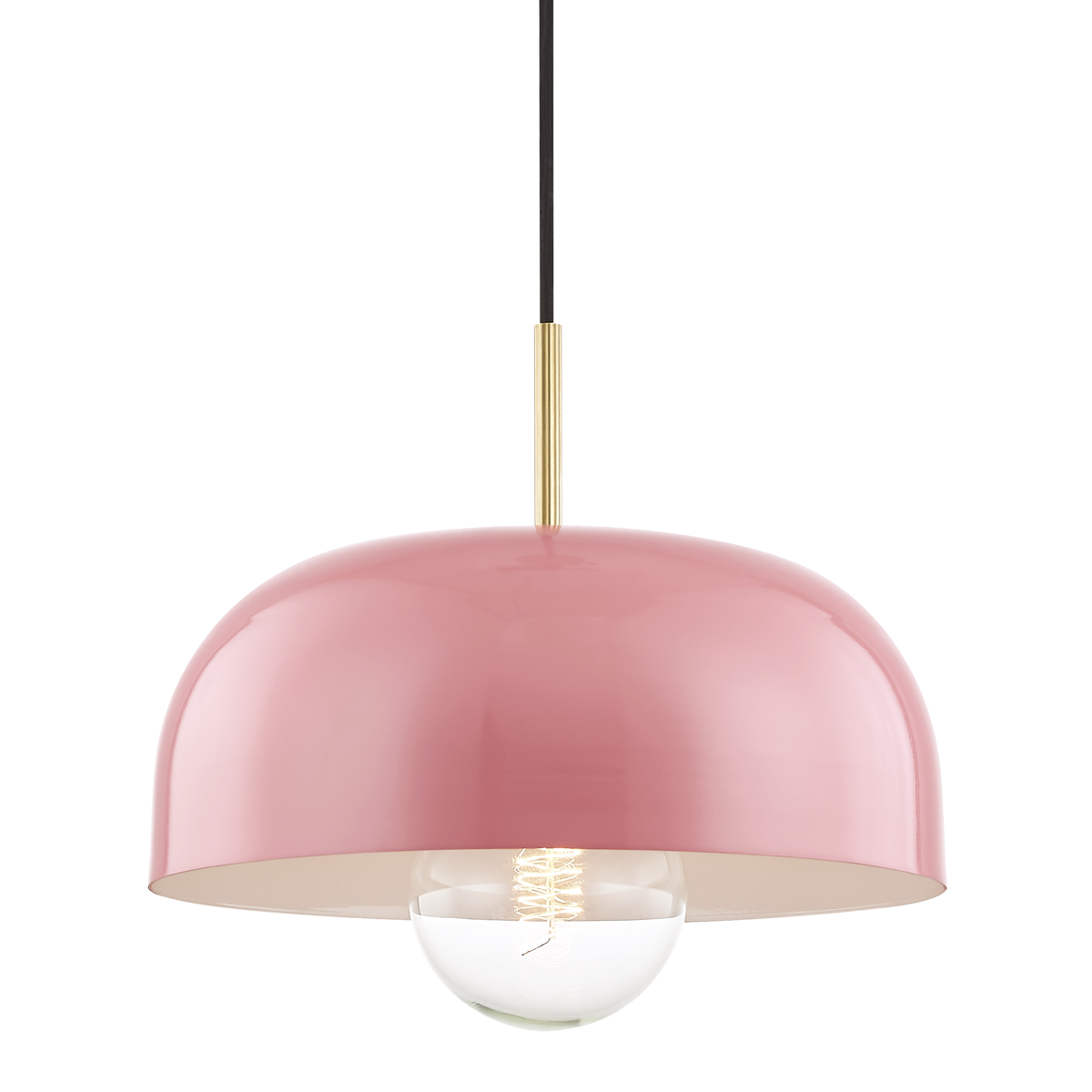 Mitzi 1 Light Pendant in Aged Brass/Pink H199701L-AGB/PK