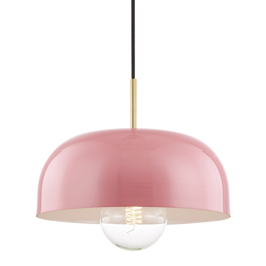 Mitzi 1 Light Pendant in Aged Brass/Pink H199701L-AGB/PK