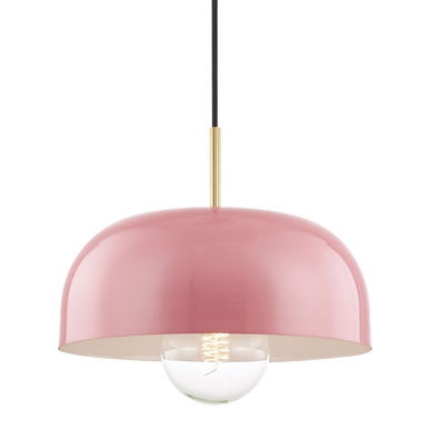 Mitzi 1 Light Pendant in Aged Brass/Pink H199701L-AGB/PK