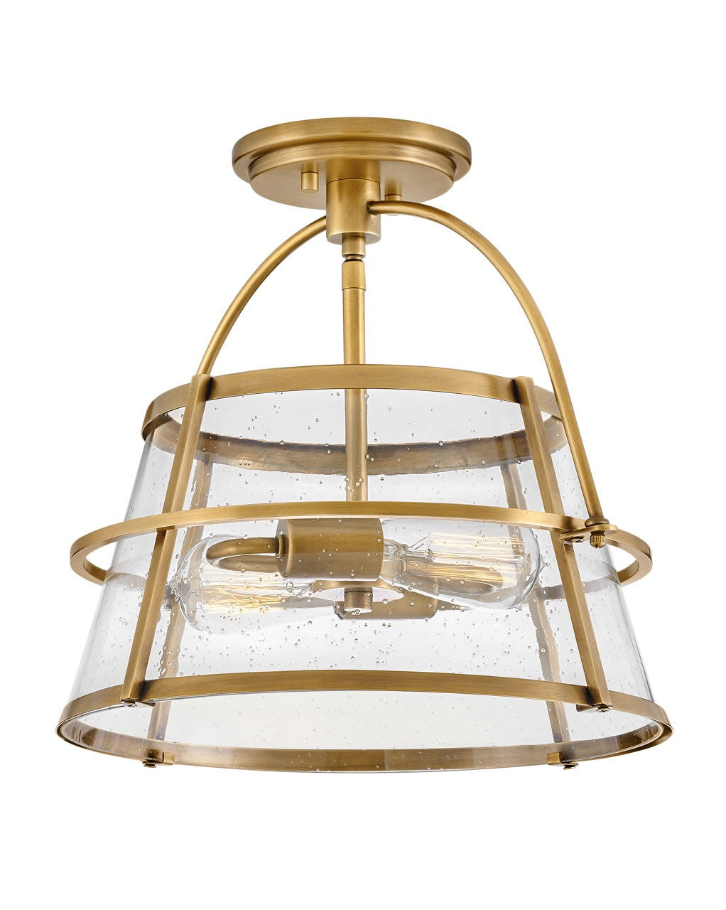 Hinkley Lighting Tournon Medium Semi-Flush Mount in Heritage Brass 38111HB-HB