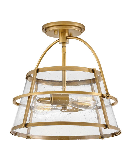 Hinkley Lighting Tournon Medium Semi-Flush Mount in Heritage Brass 38111HB-HB