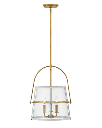 Hinkley Lighting Tournon Medium Pendant in Heritage Brass with Polished White Accents 38113HB-PT