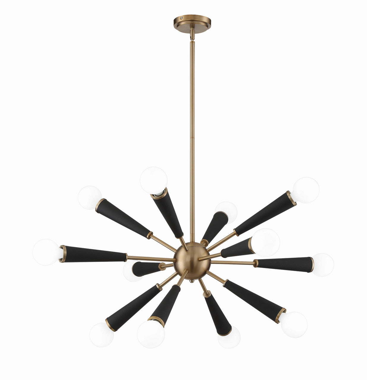 Crystorama Zodiac 12 Light Aged Brass Chandelier 3812-AG