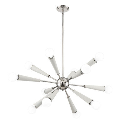 Crystorama Zodiac 12 Light Polished Nickel Chandelier 3812-PN