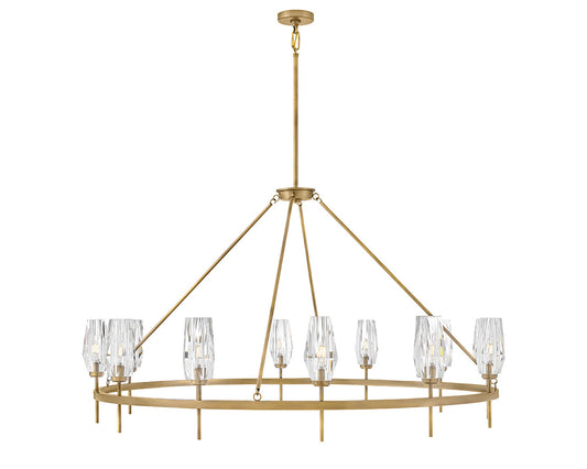 Hinkley Lighting Ana Extra Large Single Tier Chandelier in Heritage Brass 38259HB