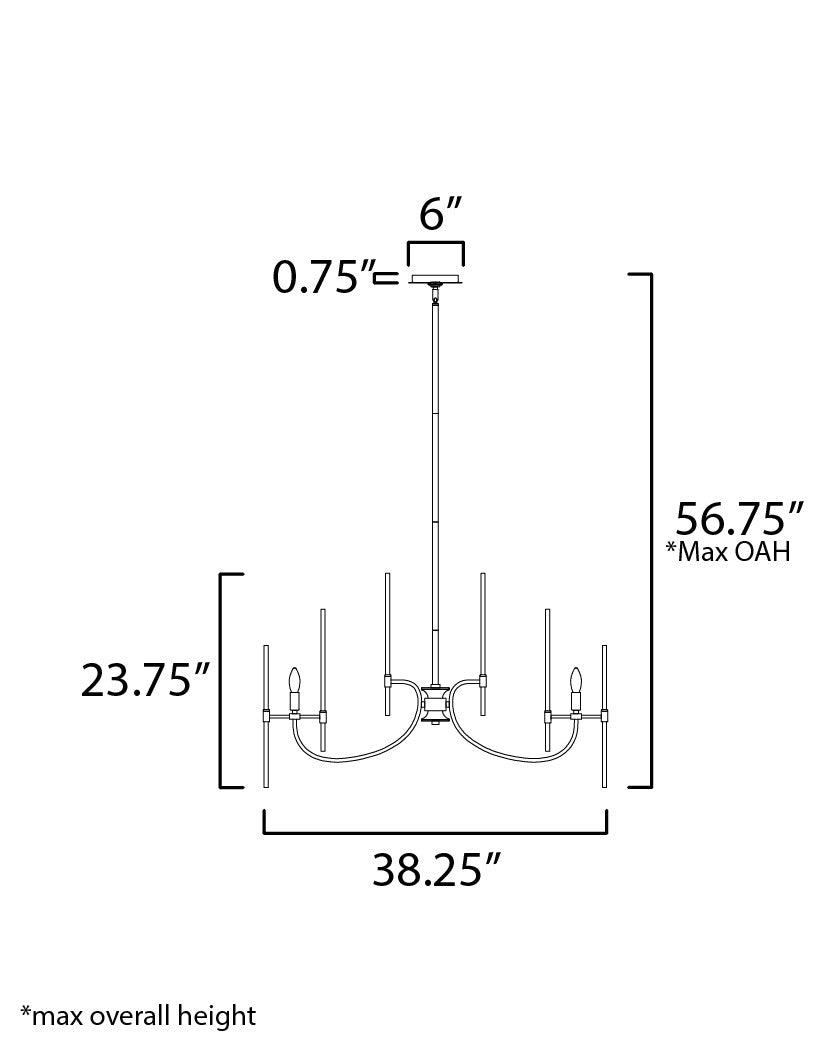 Maxim Divine 8-Light Chandelier in Heritage 38408CLHR