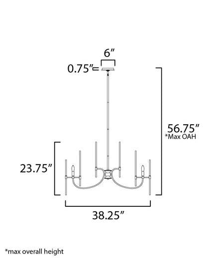 Maxim Divine 8-Light Chandelier in Heritage 38408CLHR