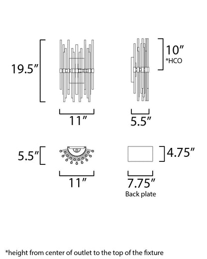 Maxim Divine 2-Light Wall Sconce in Heritage 38409CLHR