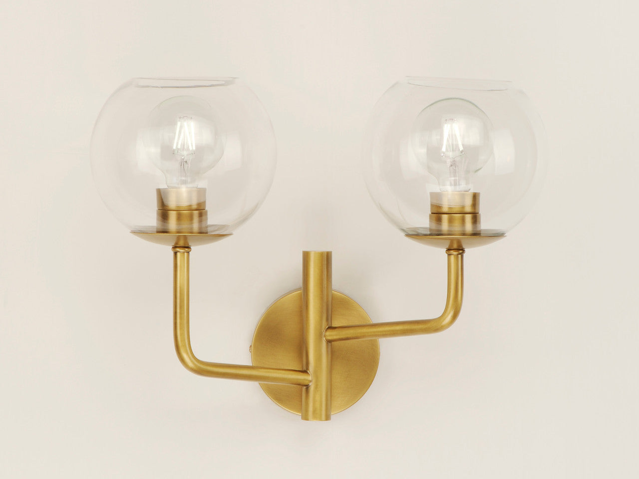 Maxim Branch 2-Light Wall Sconce in Natural Aged Brass 38412CLNAB