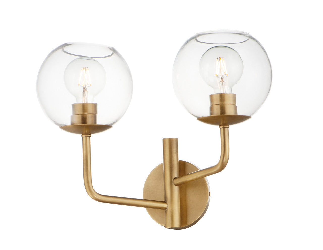 Maxim Branch 2-Light Wall Sconce in Natural Aged Brass 38412CLNAB