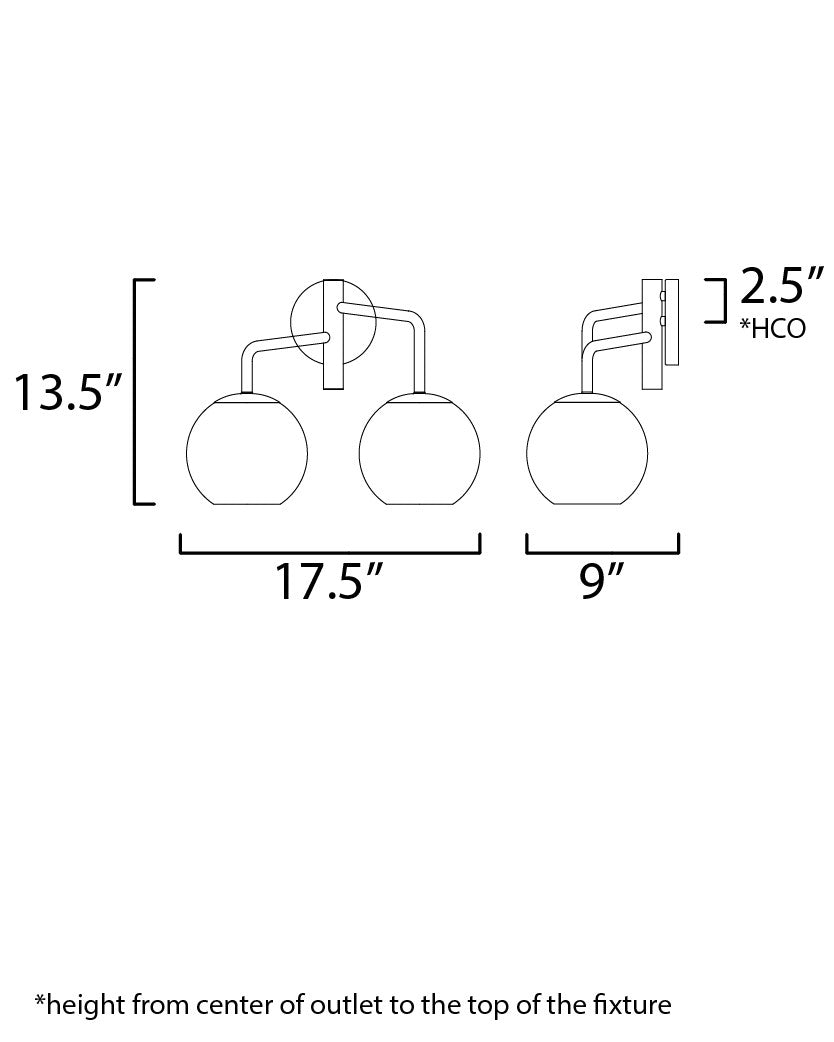 Maxim Branch 2-Light Wall Sconce in Natural Aged Brass 38412CLNAB