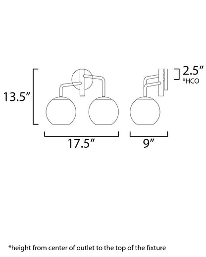 Maxim Branch 2-Light Wall Sconce in Natural Aged Brass 38412CLNAB