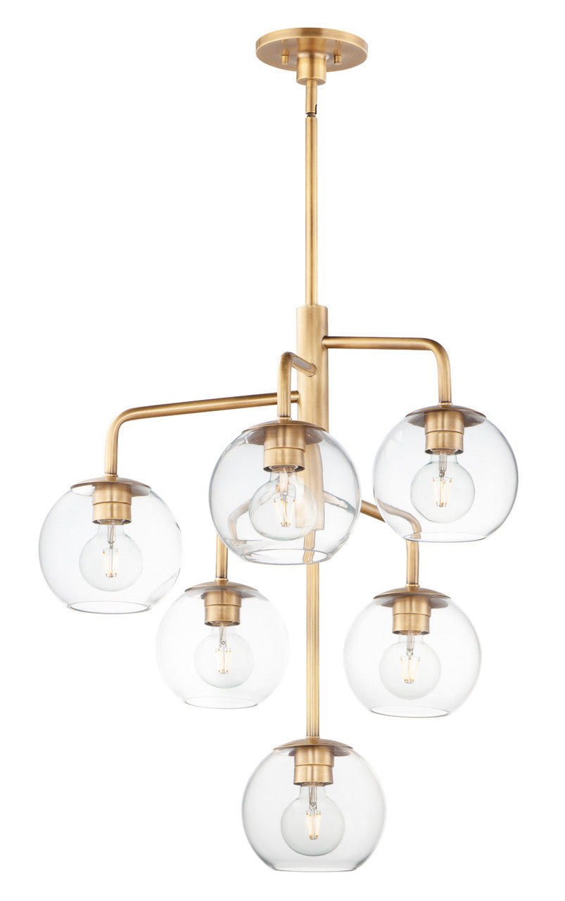 Maxim Branch 6-Light Pendant in Natural Aged Brass 38416CLNAB