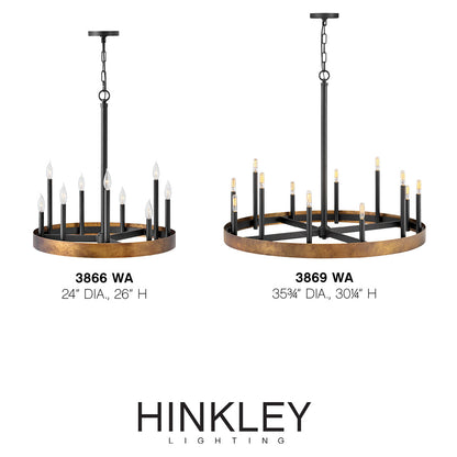 Hinkley Lighting Wells Medium Single Tier Weathered Brass 3866WA