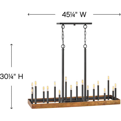 Hinkley Lighting Wells Eighteen Light Linear Weathered Brass 3868WA