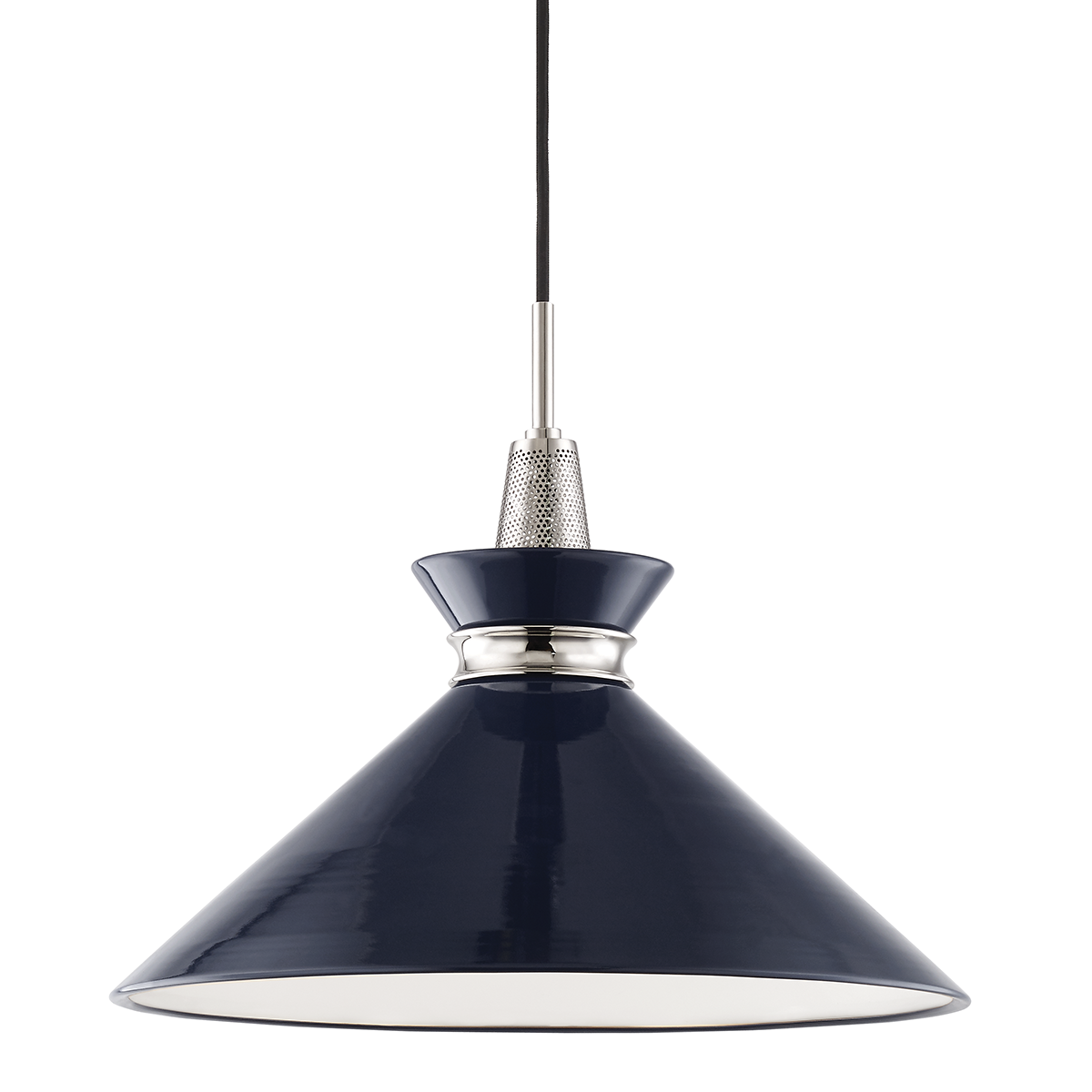 Mitzi 1 Light Pendant in Polished Nickel/Navy H251701L-PN/NVY