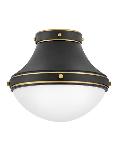 Hinkley Lighting Oliver Small Flush Mount in Black 39051BK